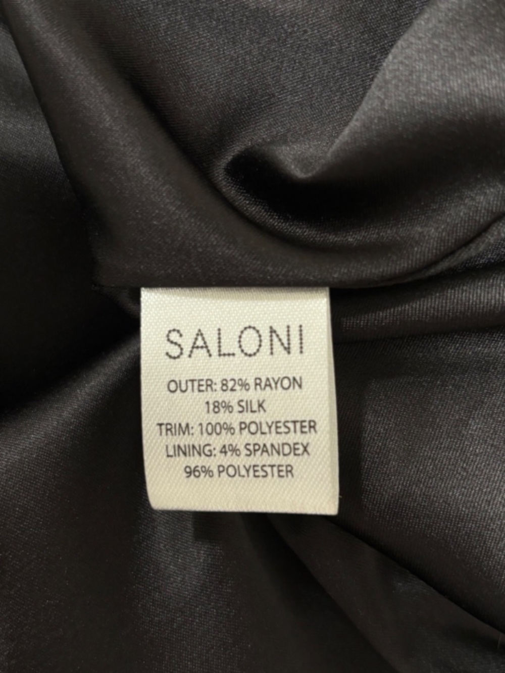 Saloni Black Velvet Bow Embellished Dress - Picture 6 of 6
